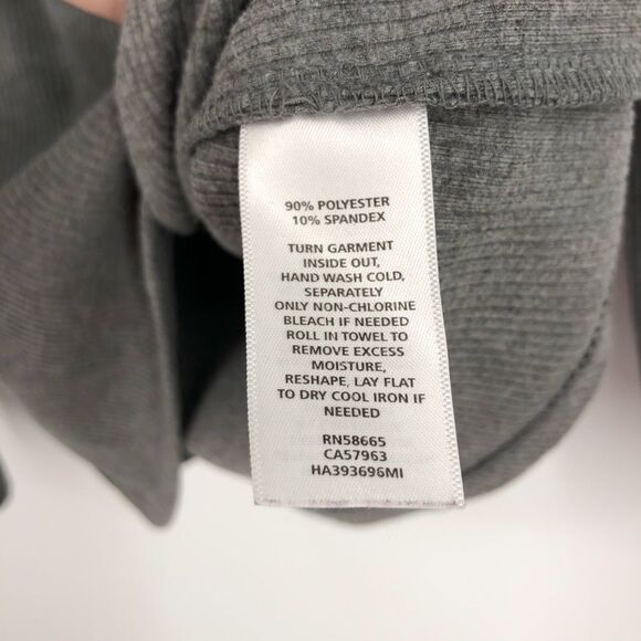 Halogen Shirt Womens Large Gray Ribbed Turtleneck Stretchy Capsule Base - Picture 5 of 5